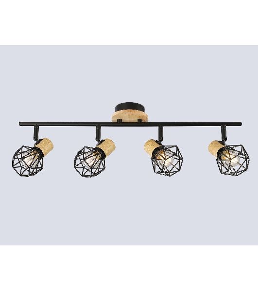 Светильник Ambrella light TR8754/4 BK/WD черный/дерево IP20 E27/4 615*115*200