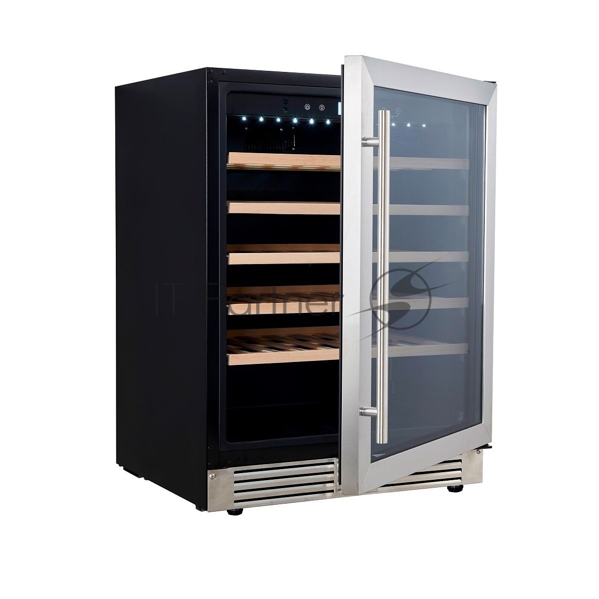 Винный шкаф встраиваемый Cellar Private CP051-1T серебристый, 136 л, 1 отсек, 51 бут.