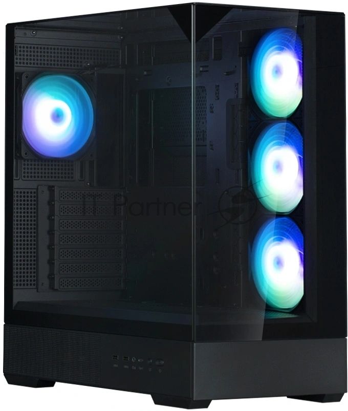 Компьютерный корпус ZALMAN P40 Prism Plus, ATX, черный, WINDOW, 3xCombo (3.5'' or 2.5"), 1xUSB TYPE-C, 2xUSB 3.0, SIDE 3x120мм ARGb, REAR 1x120мм ARGb