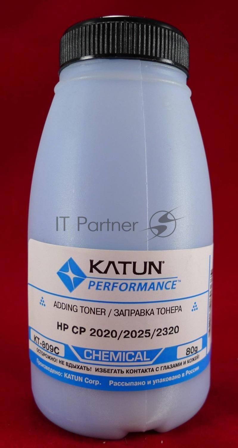 Тонер HP CP2020/2025/CM2320 Cyan, химический (фл.80г.) Katun фас. России