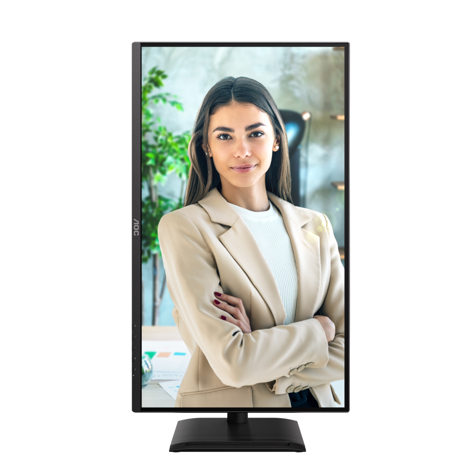 Монитор 27" AOC Q27P4U IPS 2560x1440, 120 Гц, 4 мс, 16:9, 350 кд/м², 2xHDMI 2.0, DP 1.2, USB-C (15 Вт PD), USB Hub (3x USB-A), 3.5 Jack, динамики (2x2 Вт), HDR10, Adaptive-Sync, черный