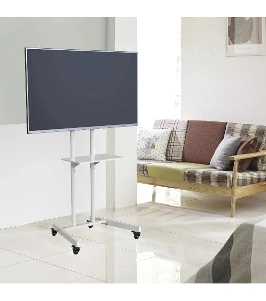 Стойка для телевизора Cactus CS-ST04 белый, 37"-70" макс. 68 кг, напольный, мобильный