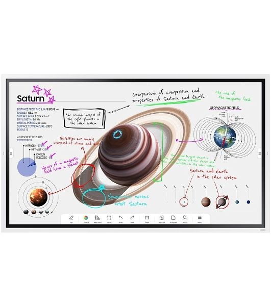 Панель Samsung WM65B Flip Chart Pro белый, 65 ", 3840x2160, 16:9, E-LED BLU, 350 кд/м2, 8 мс, cенсорный, 4000:1, 178°/178° (RUS)