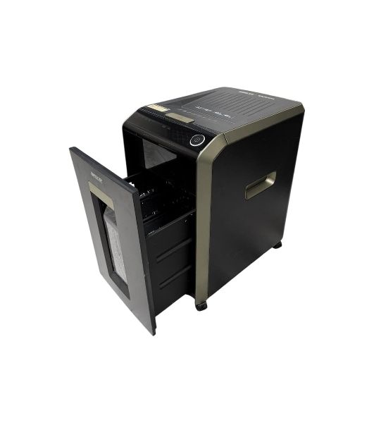 Шредер Office Kit SA200M 1,9х10 черный/серый с автоподачей (секр.P-5) фрагменты 220лист. 40лтр. скобы пл.карты