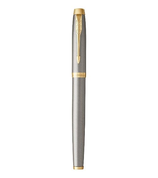 Ручка роллер Parker IM Core T321 (CW1931663) Brushed Metal GT, F, черные чернила, подарочная коробка