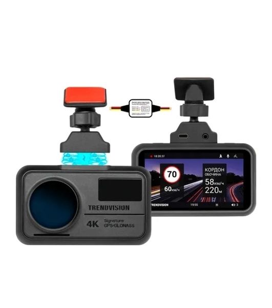 Видеорегистратор TrendVision TDR-725 Real 4K Max, 3840x2160, 3", GPS/ГЛОНАСС, Wi-Fi, G-сенсор, датчик движения, GPS-информатор