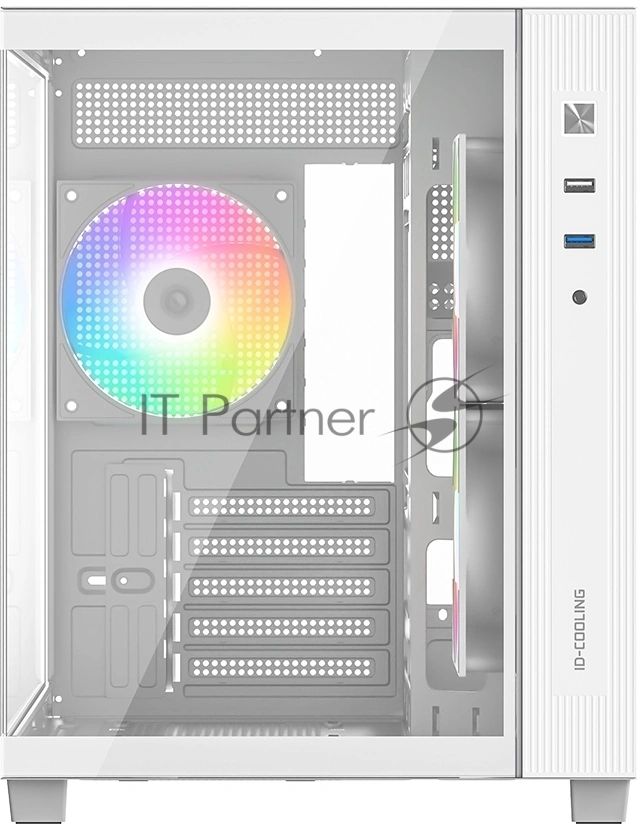 Корпус Case ID-Cooling VIEW 500 ARGB White mATX/win TG/3 fans/Gen2 Type C/CPU 162mm/GPU 407mm/no PSU