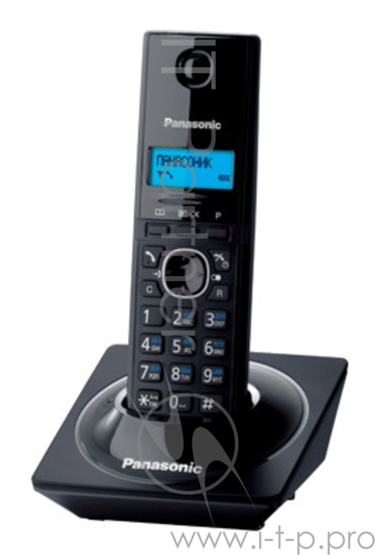 Телефон беспроводной (DECT) Panasonic KX-TG1711RUB черный АОН, Caller ID,12 мелодий звонка,подсветка дисплея,поиск трубки