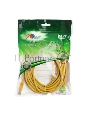 Патчкорд литой "Aopen" UTP кат.5е 10м желтый