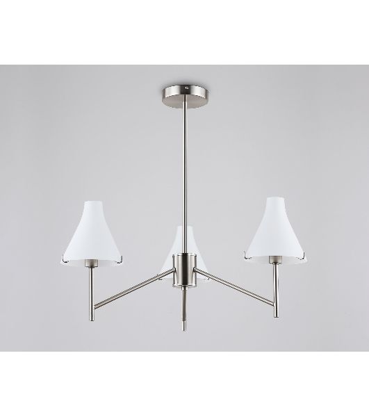 Люстра Ambrella light LH57121/3 SN/FR никель/белый матовый E14/3 max 40W D650*590