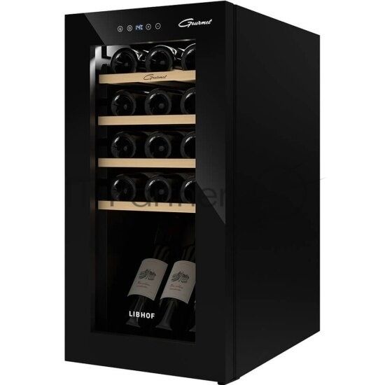 Винный шкаф Libhof GM-15 черный, 40 л, 1 отсек, 15 бут., класс A
