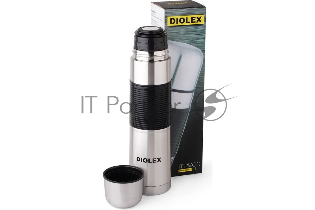 Термос Diolex DXR-1000-1 1000 мл, с узким горлом, резиновая вставка на корпусе