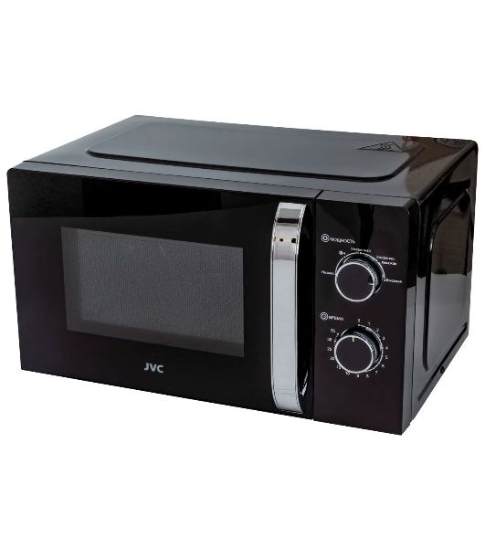 Микроволновая печь JVC JK-MW146M черный/серебристый, 20 л, 700 Вт, переключатели - поворотный механизм