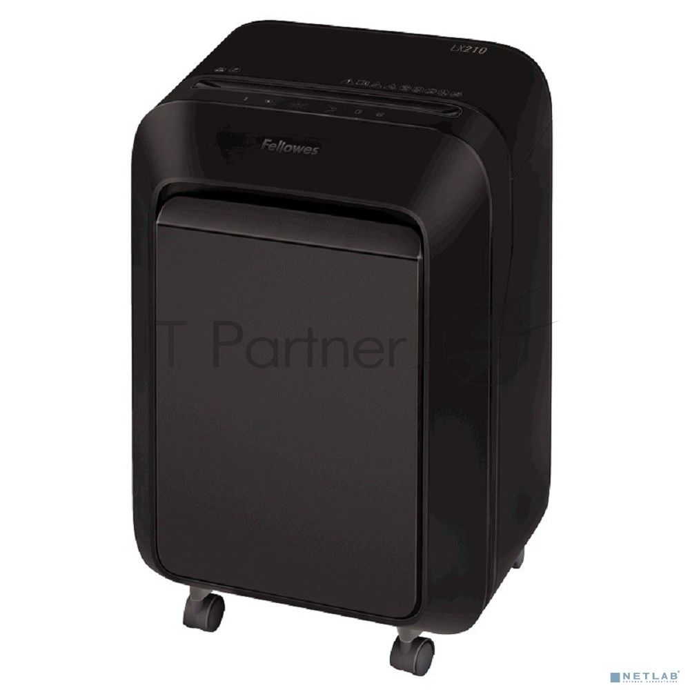 Шредер Fellowes PowerShred LX210 черный (секр.P-4) перекрестный 16лист. 23лтр. скрепки скобы пл.карты