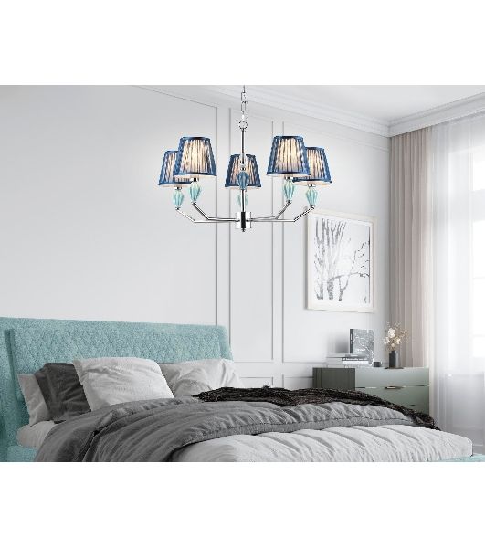 Люстра Ambrella light LH75061/5 CH/DB хром/темно синий E14/5 max 40W D690*810