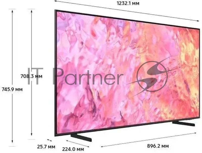 Телевизор Samsung 55" QA55Q60CAUXZN черный QLED UHD 50Hz Tizen