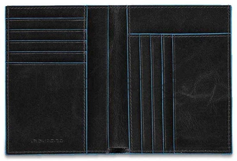 Кошелек мужской Piquadro Blue Square PU1393B2/N, натур.кожа, черный
