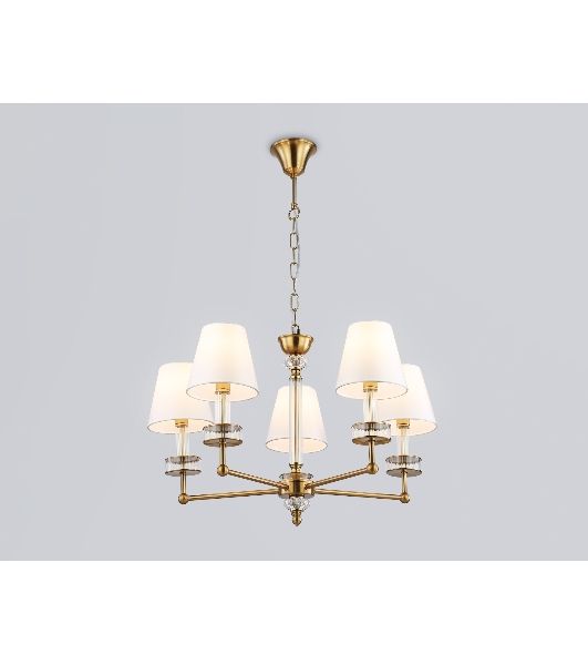 Люстра Ambrella light LH71021/5 BS/WH латунь/белый E14*5 max 40W D670*1130