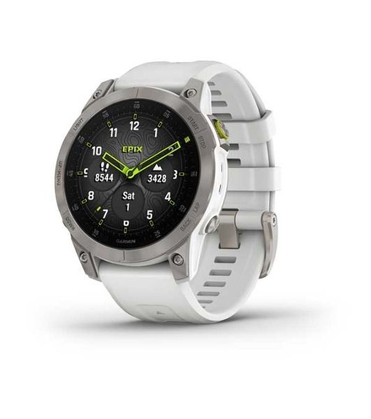 Умные часы Garmin Epix (Gen 2) Sapphire, 1.3" AMOLED, Wi-Fi, Bluetooth, ANT+, GPS, IPX8, титановый белый