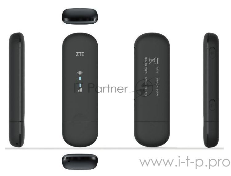 Модем 2G/3G/4G ZTE MF79RU USB Wi-Fi Firewall +Router внешний черный