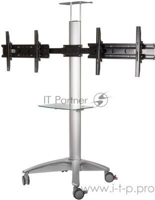 Подставка для телевизора Arm Media PT-STAND-15 (комплект из двух коробок) серебристый 26"-65" макс.120кг напольный наклон