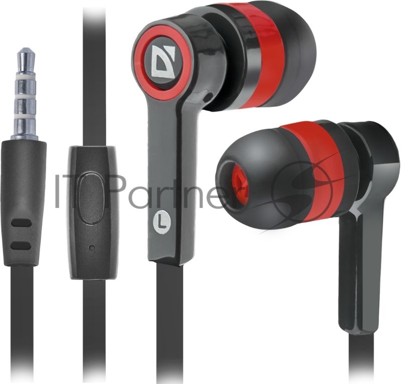Наушники Defender Pulse 420 черный/красный