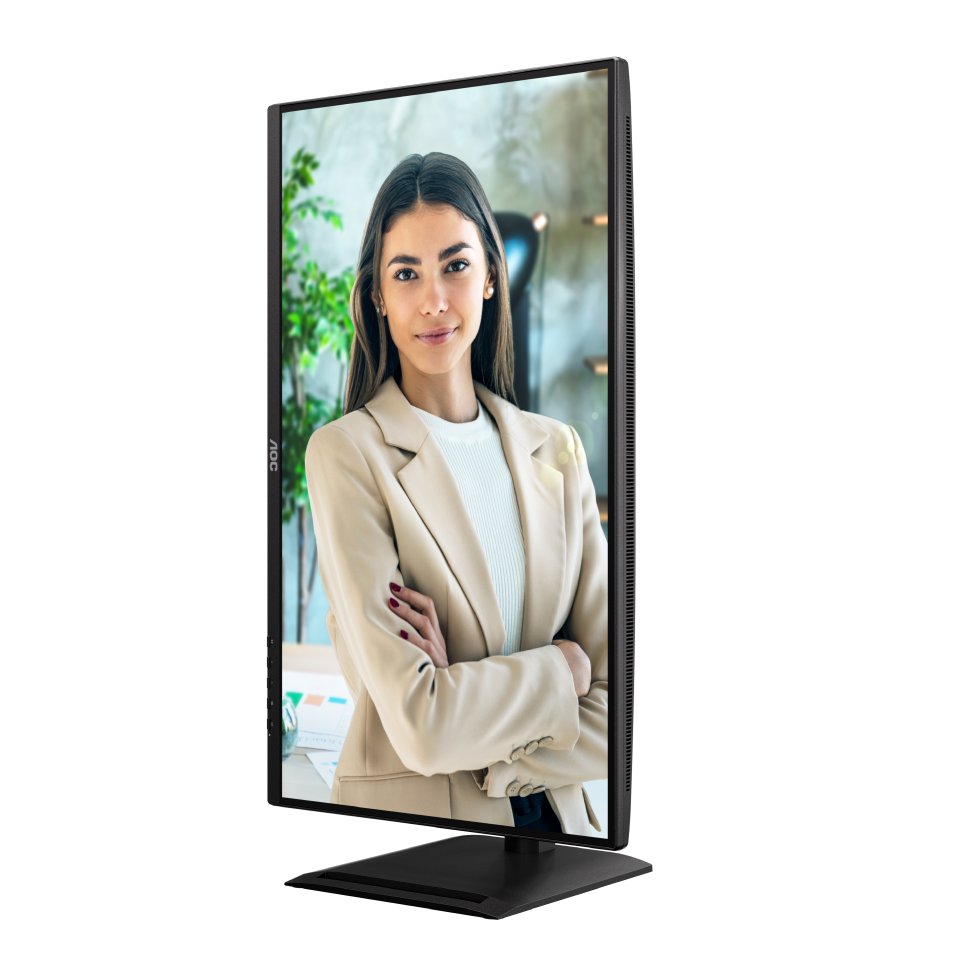 Монитор 27" AOC Q27P4U IPS 2560x1440, 120 Гц, 4 мс, 16:9, 350 кд/м², 2xHDMI 2.0, DP 1.2, USB-C (15 Вт PD), USB Hub (3x USB-A), 3.5 Jack, динамики (2x2 Вт), HDR10, Adaptive-Sync, черный