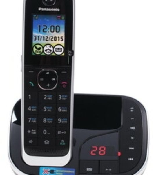 Телефон беспроводной (DECT) Panasonic KX-TGJ320RUB ной, АОН, черный, автоответчик
