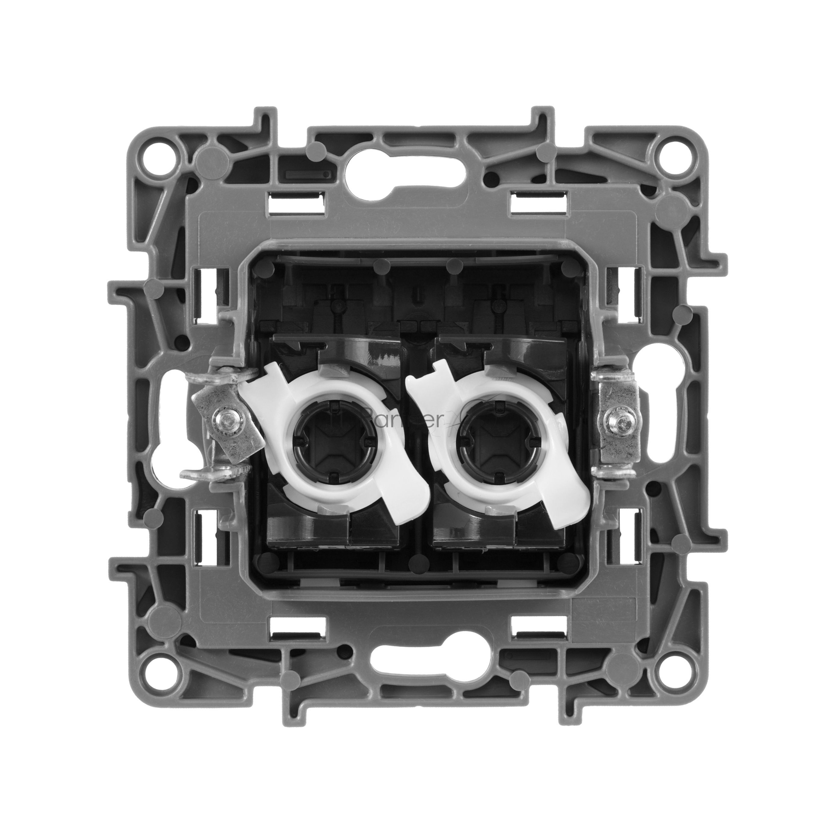 Розетка RJ 45 672455 Legrand Двойная розетка RJ 45 - категория 5е - UTP - Etika - алюминий
