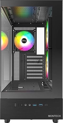 Компьютерный корпус Montech XR черный без БП ATX 3x120мм 2xUSB3.0 1xUSB3.1 audio bott PSU