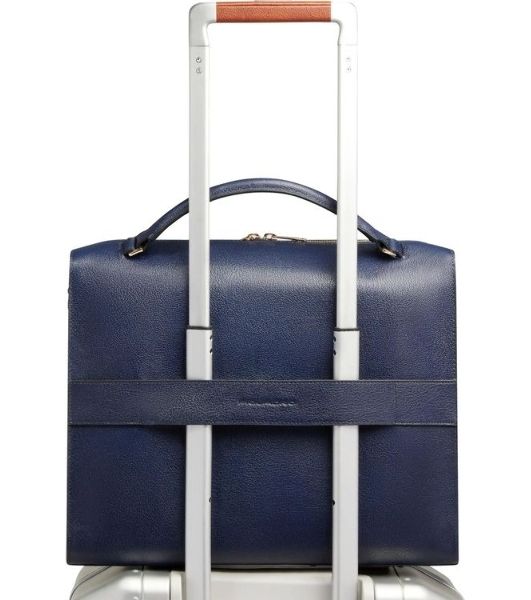 Деловая сумка женская Piquadro Patricia CA4098W140/BLU с отделением для ноутбука 14" синяя натур.кожа