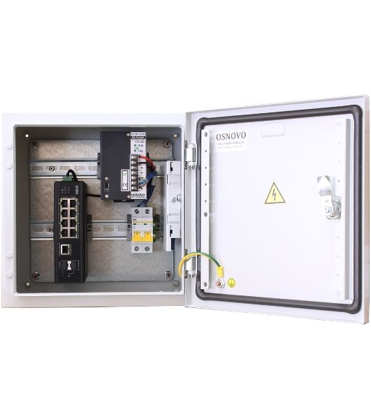 Коммутатор уличный РоЕ на базе уличной станции Osnovo OS-331, 6 *10/100Base-T с PoE (до 30W), 2 *10/100Base-T с PoE (до 60W), 1 *10/100/1000Base-T, 2 порта SFP 1000Base-X, суммарно PoE до 240W, IP66