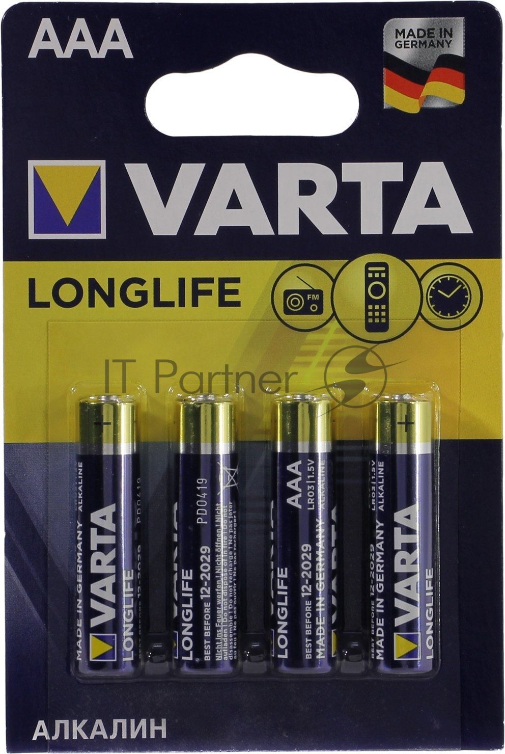 Батарейки VARTA Long Life AAA блистер 4  04103101414