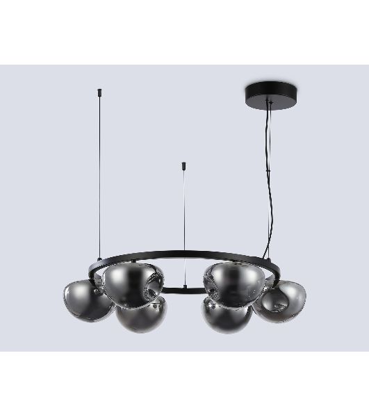 Подвесной светодиодный светильник Ambrella light LH12003/6 BK/GD/SM черный/золото/дымчатый 36W 3000K D760*175