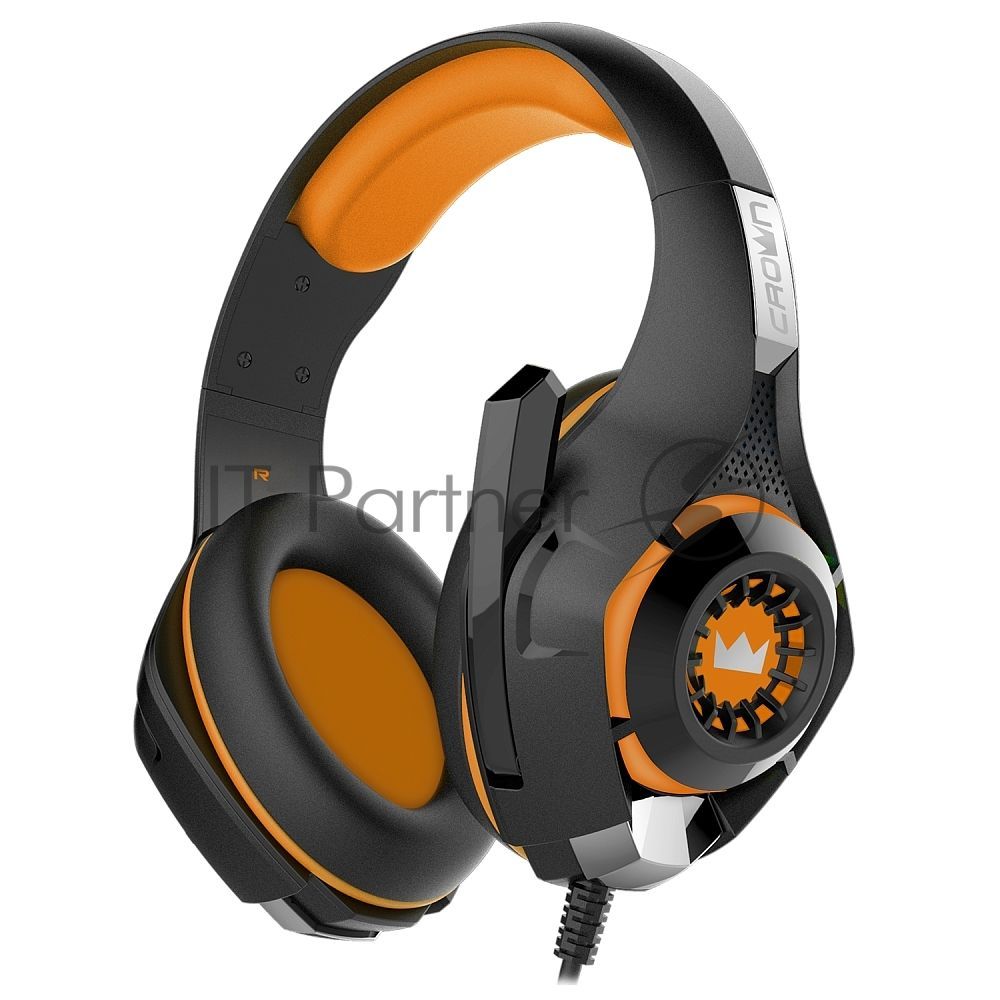Гарнитура игровая Crown CMGH-101T черный/оранжевый