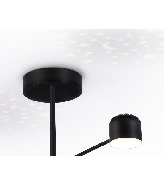 Потолочный светодиодный светильник Ambrella light FL51632/4+1 BK/GD черный/золото 3000K-6400K 48W 910*745*300 (ПДУ ИК)