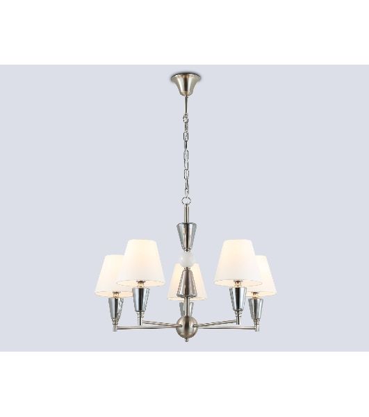 Люстра Ambrella light LH75253/5 SN/FR сатин никель/белый матовый E14*5 max 40W D700*510