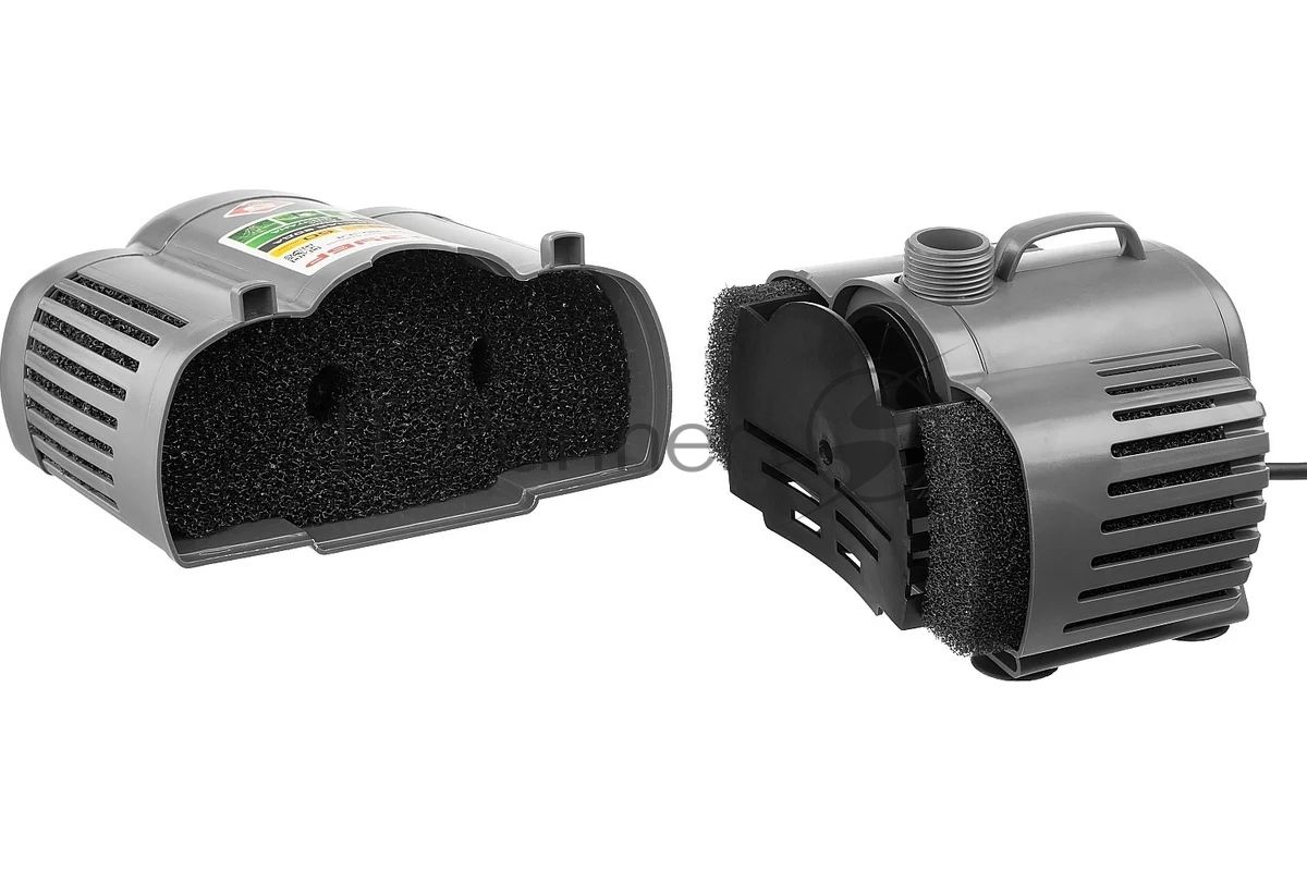 Насос фонтанный ЗУБР ЗНФГ-33-2.5 ( для грязной воды, напор 2,5м, насадки: колокольчик, гейзер, водопад, 50Вт, 33л/мин }