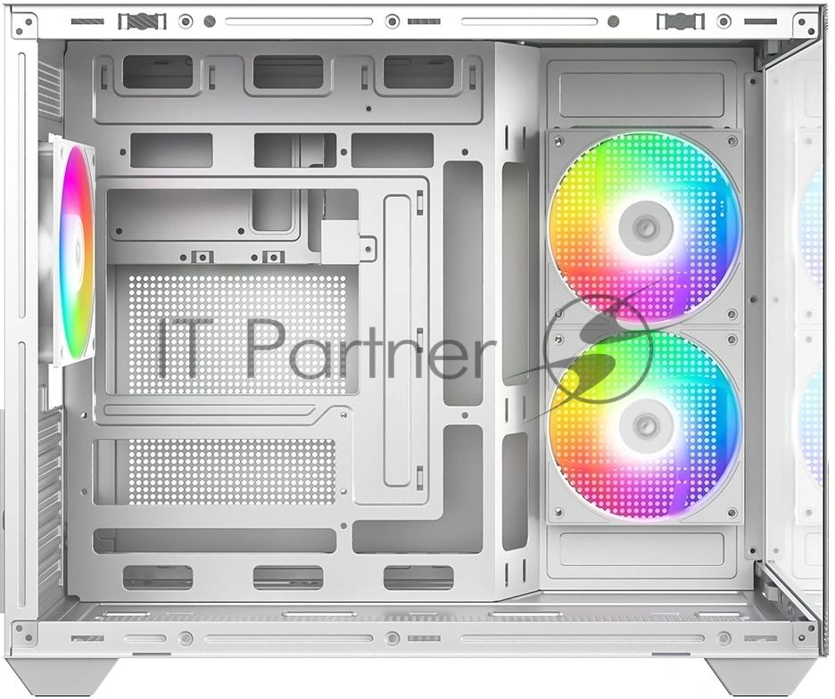 Корпус Case ID-Cooling VIEW 500 ARGB White mATX/win TG/3 fans/Gen2 Type C/CPU 162mm/GPU 407mm/no PSU