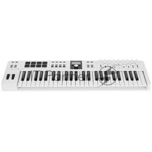 Клавиатура MIDI 231524 Arturia KeyLab Essential 49 mk3 Aquamarine 49 клавиш, LCD дисплей, 9 энкодеров, 8 пэдов, 9 фейдеров, 12 кнопок управления, колеса высоты тона и модуляции, 1/4" Jack вход для педали, MIDI выход, Type-C