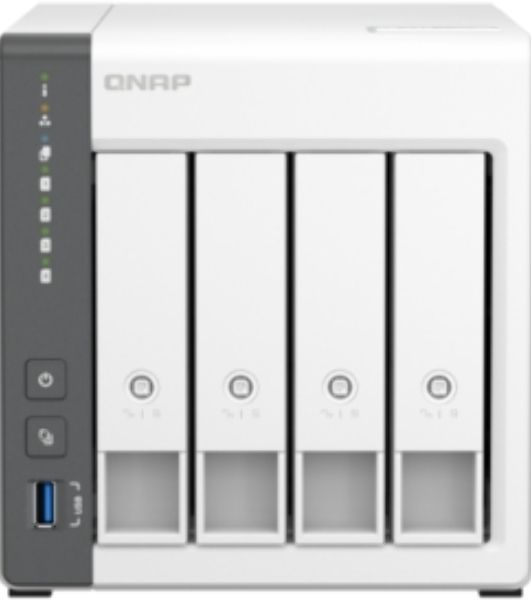 Сетевое хранилище SMB QNAP TS-433-4G NAS 4 HDD trays. ARM 4-core Cortex-A55 2.0GHz, ram 4 Gb (max), 1x1GbE, 1x2.5GbE, 2xUSB 2.0 port,1xUSB 3.2 Gen 1