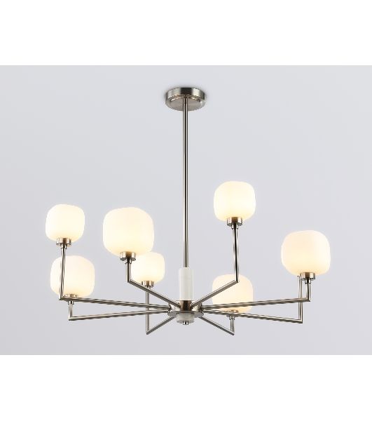 Люстра Ambrella light LH53003/8 SN/FR сатин никель/белый матовый G9*8 max 40W D830*680