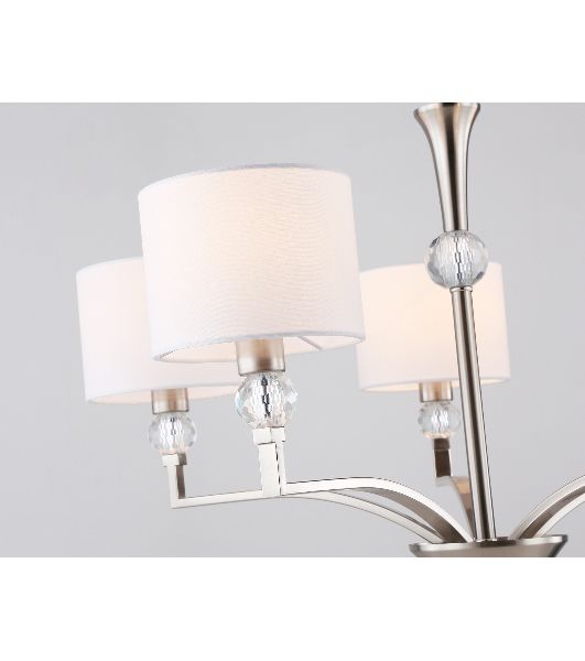 Люстра Ambrella light LH71121/5 SN/WH никель/белый E14/5 max 40W D660*880
