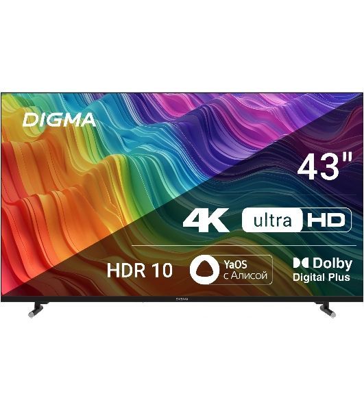 Телевизор Digma 43" DM-LED43UBB33 черный LED UHD 60Hz Яндекс ТВ