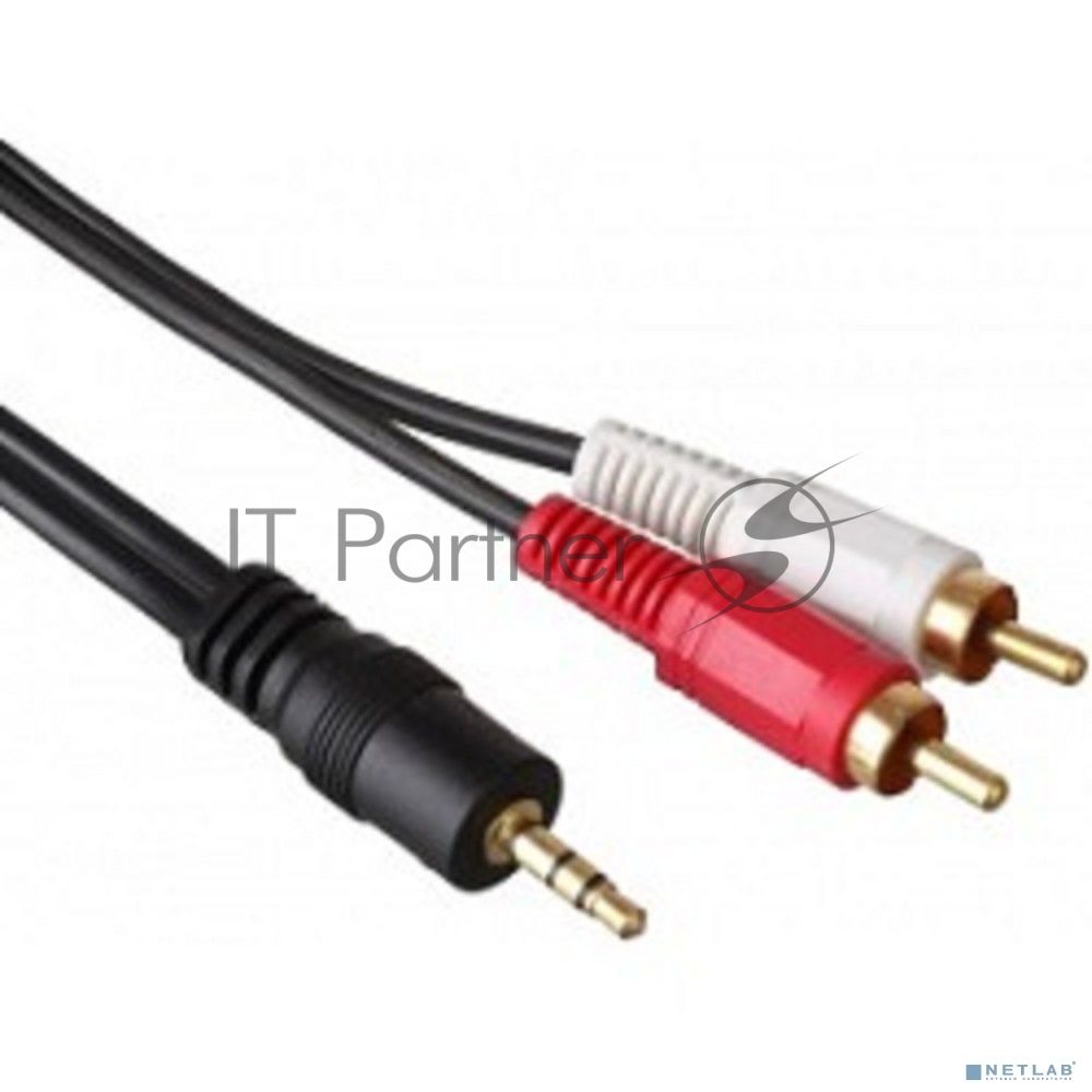 Кабель аудио Exegate 3.5мм Jack M - 2xRCA M 5м позолоченные разъемы