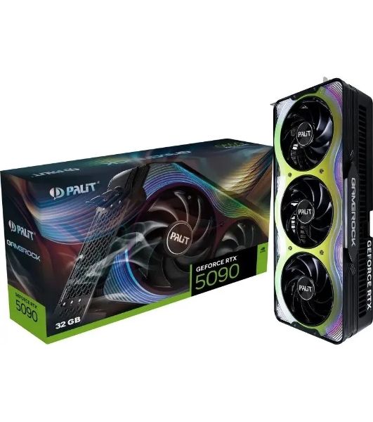Видеокарта Palit PCI-E RTX 5090 GAMEROCK NVIDIA GeForce RTX 5090 32Gb 512bit GDDR7 2295/30000 HDMIx1 DPx3 HDCP Ret