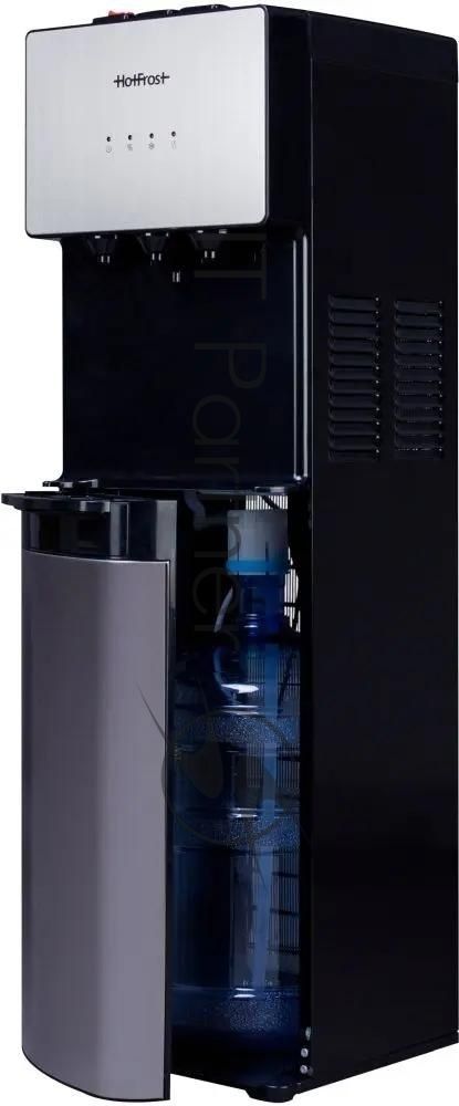 Кулер для воды Hotfrost V400AS, нижняя загрузка, нагрев 90 °С, охлаждение 10 °С, серебристый/черный