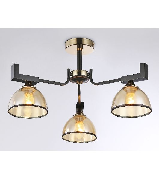 Светильник Ambrella light TR9098/3 BK/GD/TI черный/золото/янтарь E27*3 max 40W D600*316