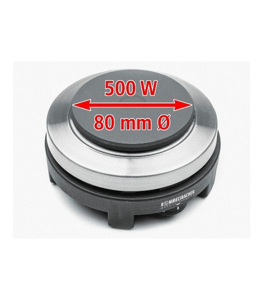Плита настольная электрическая Rommelsbacher RK 501/S чёрный, 0.5 кВт, ТЭН, конфорки - 1, металл, поворотные переключатели