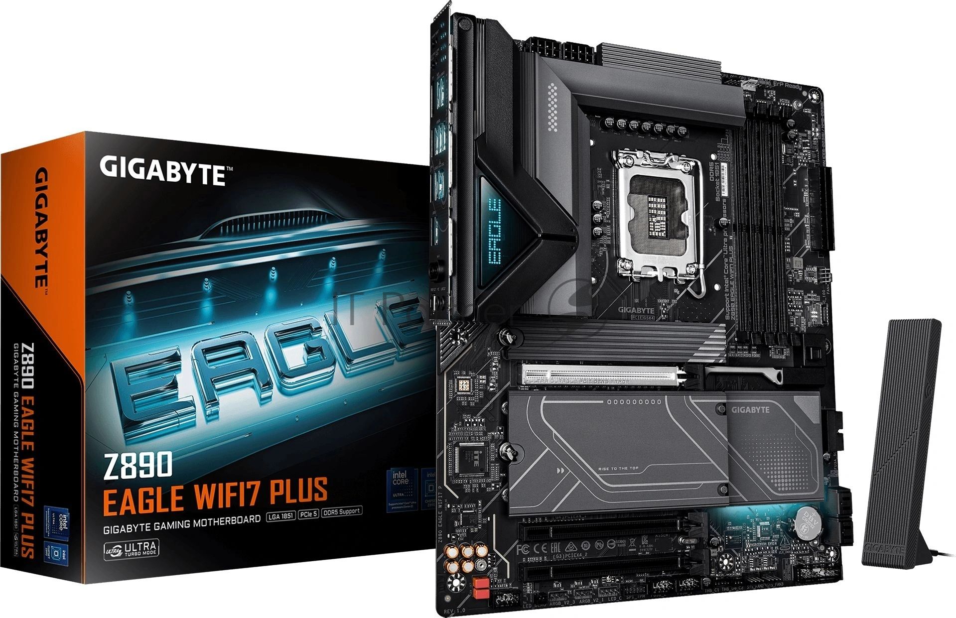 Материнская плата Gigabyte Z890 EAGLE WIFI7 PLUS, LGA1851, Intel Z890, 4xDDR5, 4xSATA, 4xM.2, 1xPCIe 5.0 x16, 2xPCIe 4.0 x4, 1xDisplayPort, 1xUSB4 Type-C, 1x 2.5Gb LAN, 2xUSB 3.2 Gen2, 3xUSB 3.2 Gen1, 4xUSB 2.0, 2x3.5 мм, 7.1, ATX
